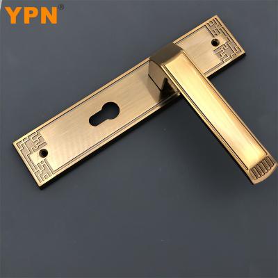 China YPN 58mm Universal Double Tongue Lock Aluminum Door Handle Modern Interior Bedroom Zinc Alloy Panel for sale