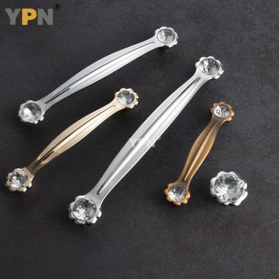 China YPN Modern Cabinet Handle for Dresser Zinc Alloy Crystal Handles Furniture Drawer Door Drawer Wardrobe Closet Handle for sale