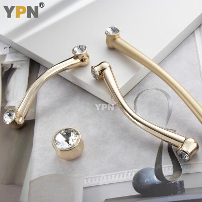 China YPN Modern Cabinet Handle for Dresser Zinc Alloy Crystal Handles Furniture Drawer Door Drawer Wardrobe Closet Handle for sale