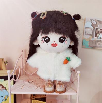 China Cartoon toy custom 20cm size mini plush 3D face humanoid Korea kpop star doll for change plush coats for sale