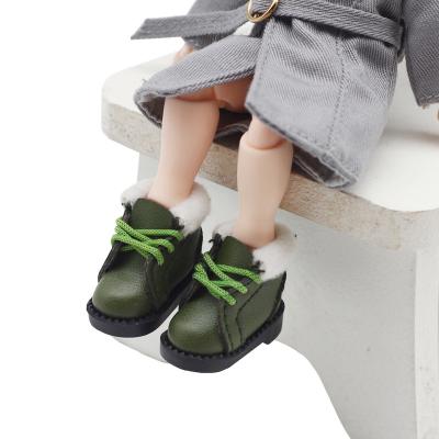 China Cartoon Toy Leather Cloth And Fur Cute 1/12 Bjd Girl Doll Boots for sale