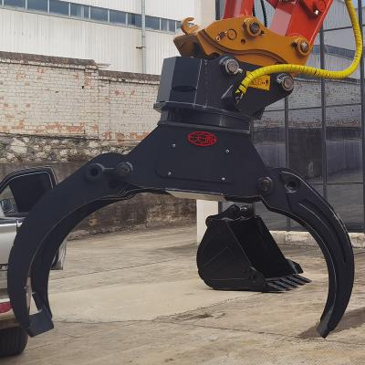 China Excavator Attachment Grapples Xuvol 150P Log Grapple 360 ​​Rotation Hydraulic Log Grapple for sale