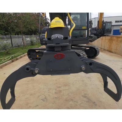 China Excavator Attachment Grabs Woyuan 100P Electronically Controlled Log Grabs For 10 Ton Excavator With 360 Rotation Grapple for sale