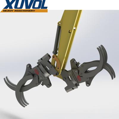 China Excavator Grapple Attachment Grabs WYJ100Z Grapple For 5 To 9 Ton Excavator With 360 Hydraulic Rotating Log Grapple for sale