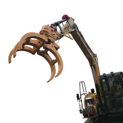 China Excavator Grapple Attachment Construction Machinery Parts WYJ100Z Grapple For 5 To 9 Ton Excavator Grapples With 360 Hydraulic Rotation Grapples for sale