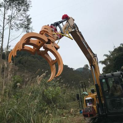 China Excavator Grapple Attachment Grapples WYJ100Z Excavator Grapple For 5 To 9 Ton Excavator With 360 Rotation Hydraulic Forestry Crane Grapple for sale