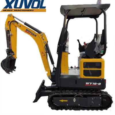 China Xuvol WY16 Farms Hydraulic Excavator With 1.58 Ton Excavator Suitable Mini Garden Work Excavator for sale