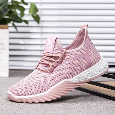 China CUSHIONING pink women sport shoes for women new styles knitted casual fashion couple breathable shoes for sale