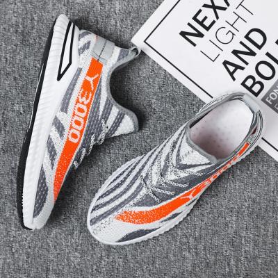 China CUSHIONING running shoes men gray coconut latest quality breathable fly-knit shoes china for men casual shoes for sale