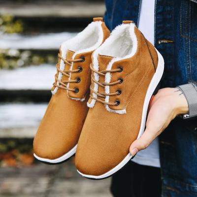 China CUSHIONING Brown Winter Shoes Boots Snow Cotton 2021 Outdoor Winter Shoes Keep Warm Hill Men Casual Boots for sale