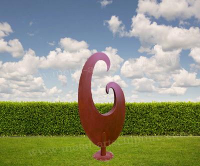 China Custom Round Design Corten Steel Garden Sculptures As Lawn Decoration for sale