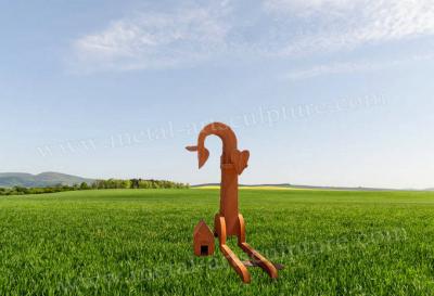 China Metal Corten Steel Sculpture Modern Art Corrosion Stability Amusement Park Decor for sale