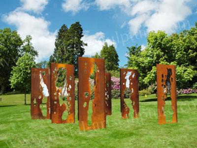 China Skillful Corten Steel Plate Outdoor Sculpture Contemporary Abstract As Square Ornaments for sale