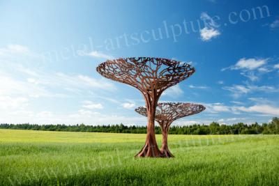 China Metal Tree Design Outdoor Metal Art Sculpture Rust Resistance As Garden / Backyard Decor for sale