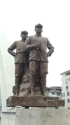 China Big Cast Bronze Sculpture Size Customized Brass Soldier Statues For Square Decor for sale