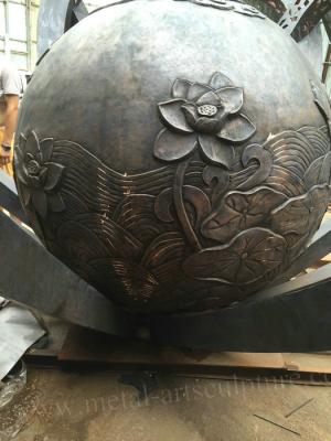 China Ball Shaped Famous Bronze Statues , Color Painted Bronze Garden Statues for sale