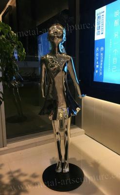 China Shopping Mall Stainless Steel Sculpture Human Shape OEM / ODM Available for sale