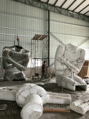 China Stainless Steel Famous Abstract Sculptures / Body Cast Sculpture For Outdoor Decor for sale