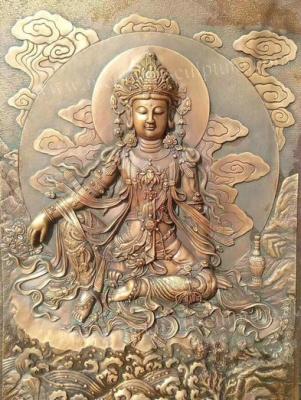 China Huge Solemn Bronze Buddha Statue / Large Buddha Statue For Temple Wall Decor for sale