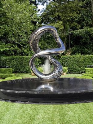 China Polished Hollowed Out Modern Outdoor Sculpture Water Feature Fountain Decor for sale