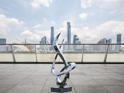 China Curve Stainless Steel Abstract Sculpture Custom Size Landscape As Office Patio Decor for sale