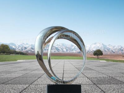 China Glossing Circle Abstract Metal Sculpture Customized Size As Square Decoration for sale