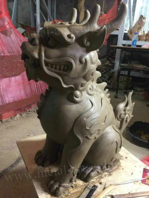 China Mythical Wildlife Fiberglass Animal Sculptures Garden Ornaments Clay Animal Statues for sale