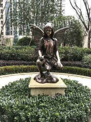 China Copper Color Large Angel Statue Figure Sculpture Lawn And Garden Ornaments for sale