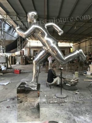 China Stainless Steel Garden Ornaments Statues Art Style Abstract People Sculptures for sale