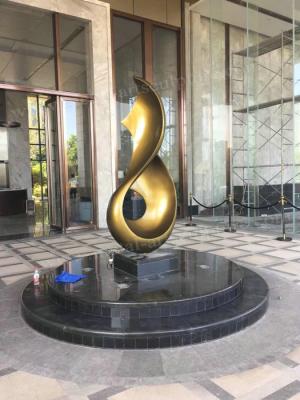 China Customized And Handmade Shape Large Abstract Sculpture With Golden Painting Finish for sale