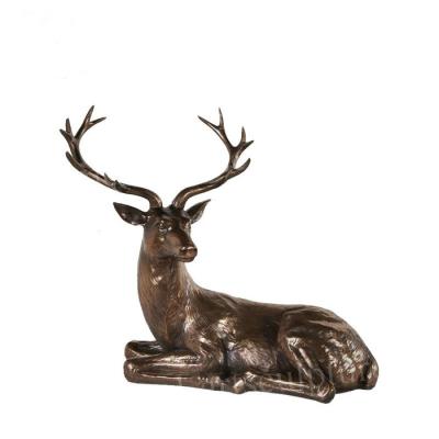 China Brass Deer Animal Sculptures Garden Ornaments Statues Back Garden Design for sale