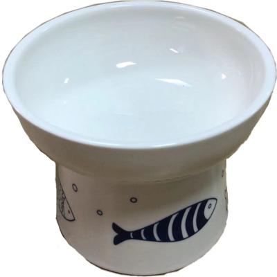 China Wholesale Stocked Raised Ceramic Cat Bowl Ceramic Pet Bowl for sale