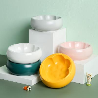 China Viable Factory Direct Ceramic Food Cat Paw Pet Bowl for sale