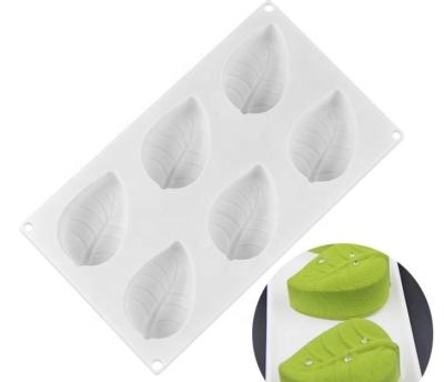 China Stocked 6 Cavity Leaf Shape Silicone Soap Mold DIY Handmade Soap Making Molds for sale