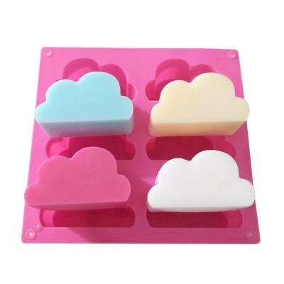 China Stocked 6 Cavity Cloud Shape Silicone Mold for Mousse Cake Form Soap Mold Baking Silicone Form for Soap Jelly Mold Ice Cube Maker for sale