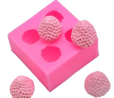 China 4 Cavities Stocked Strawberry Shape Fondant Cake Silicone Mold DIY Soap Mold Chocolate Cookie Stencil Cake Decor Handmade for sale