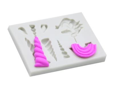 China Liquid Stocked Unicorn Bow Silicone Mold Fondant Chocolate Cake Decorating Chocolate Molds for sale