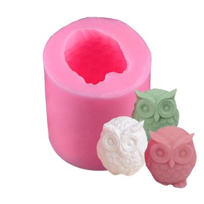 China 3D Stocked Owl Candle Mold Silicone Molds for Candle Making DIY Handmade Resin Molds for Plaster Wax Mold for sale