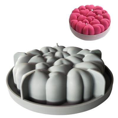 China Stocked 6 Inch Round Love Heart Shape Cake Silicone Mold Baking Pastry Pan Baking Mold Bakeware Pastry Molds Mousse Dessert Form for sale