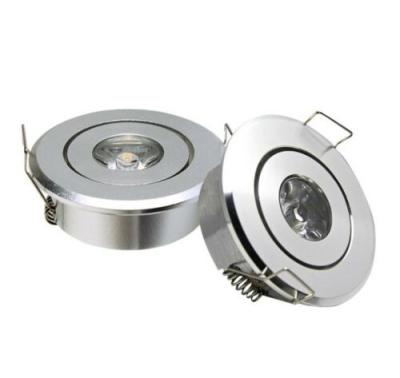 China Office Ceiling Spot Light Silver Case Bulb 1W Mini Led Downlight Cabinet Lamp 45mm Down Light for sale