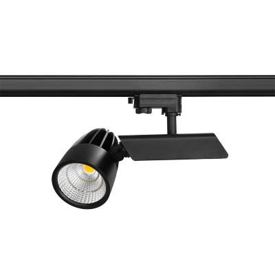 China EUROPEAN 20W 30W 35W Museum Exhibit Lighting Track Light Track Spotlight Aluminum COB LED Track Dimmable Focus Led Track Light for sale