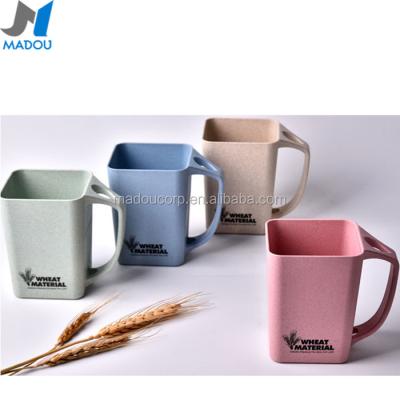 China Minimalist Madou Plastic Reusable Green Material Custom Wheat Straw Coffee Cup for sale