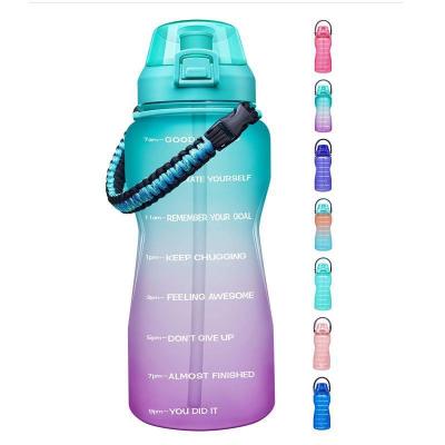 China Madou Sports Fitness Workout Plastic Tritan Viable Water Bottle With Time Markings And Measures 2.2L 3.8L Motivational Water Bottle for sale