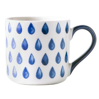 China Madou Nordic Blue And White Bone China Mugs Factory Wholesale Nestle Coffee Mug Viable Square Customized Ceramic Mugs for sale