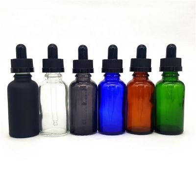 China Personal Care 5ml 10ml 15ml 30ml 50ml 100ml Wholesale Green White Clear Blue Black Amber Essential Oil Personal Care Dropper Glass Bottle for sale