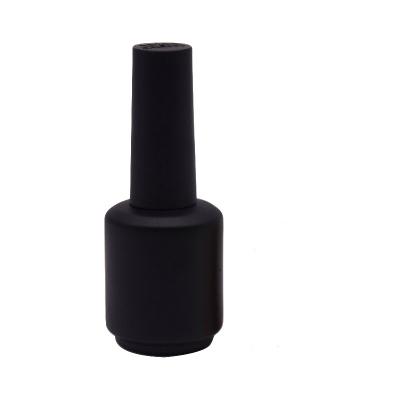 China Free Sample 15ml Personal Care Frosted Matte Black White UV Gel Nail Polish Empty Glass Bottle for sale