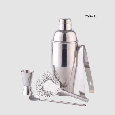 China Factory Outlet Stainless Barware Cocktail Shaker Stainless Steel Set with 750ml Impact Wholesale Cocktail Shaker for sale