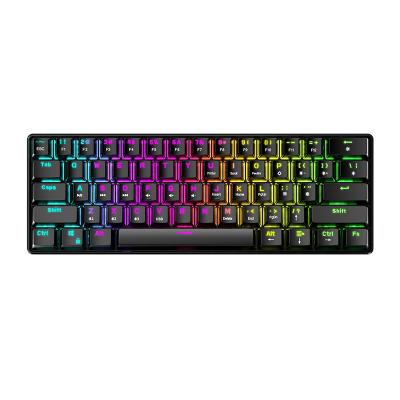 China S61 RGB Mechanical Dual Mode Devices Three Same Time Radio Wired Mechanical Keyboard With Type C Port Long Time Gaming for sale