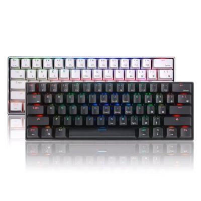 China Light 60% Mode RGB Mini Mechanical Compact RK61 61keys Gaming Keyboard Brown Cable Red Blue Red Blue Tri Switch for sale