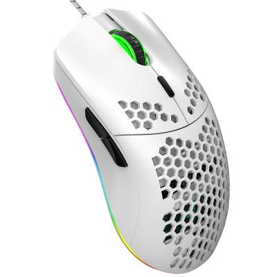 China Gaming Honeycomb Design Gaming Light Mouse RGB Programmable Light 6400DPI J900 for sale